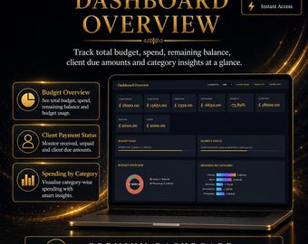 Wedding Budget Dashboard Planner Wedding Budget Tracker Wedding Planning Spreadsheet Event Planner Template Digital Download