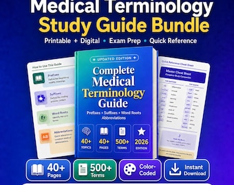 Complete Medical Terminology Guide 2026 Prefixes Suffixes Nursing Study Guide Paramedic Medical Abbreviations Printable PDF