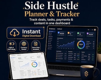 Side Hustle Planner Side Hustle Tracker Brand Deal Tracker Income Dashboard Content Creator Tool Digital Download