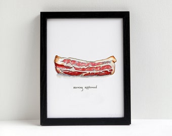 Morning Applewood - Bacon Watercolor Print