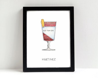 Martinez Cocktail Art Print
