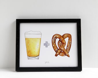 Beer and Pretzel Print
