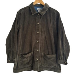 Vintage Cabin Creek Corduroy Denim Chore Barn Shacket Olive size Large L Chore, shacket, vintage, 90s, cordoury, utility
