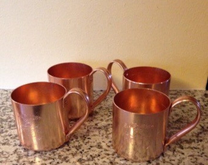 Set of 4 Smirnoff Mule Copper Mugs Etsy