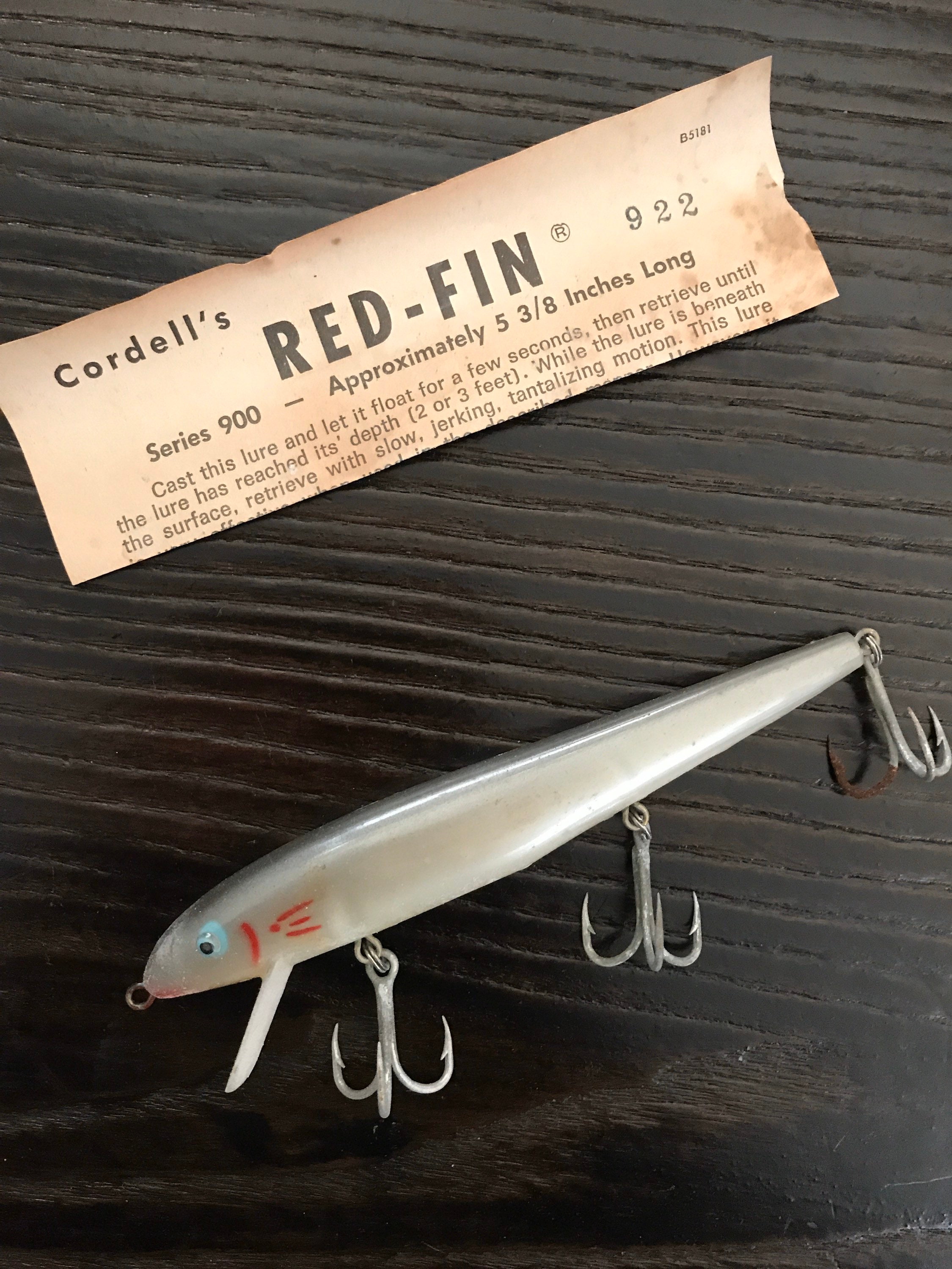 Vintage Cordell's Red-fin Series 900 Fishing Lure 