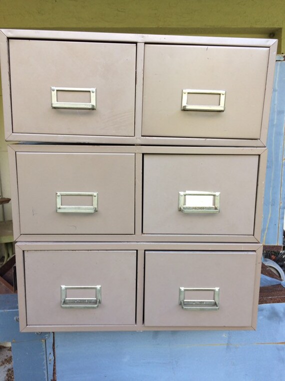 Vintage Industrial Card File Cabinet Etsy