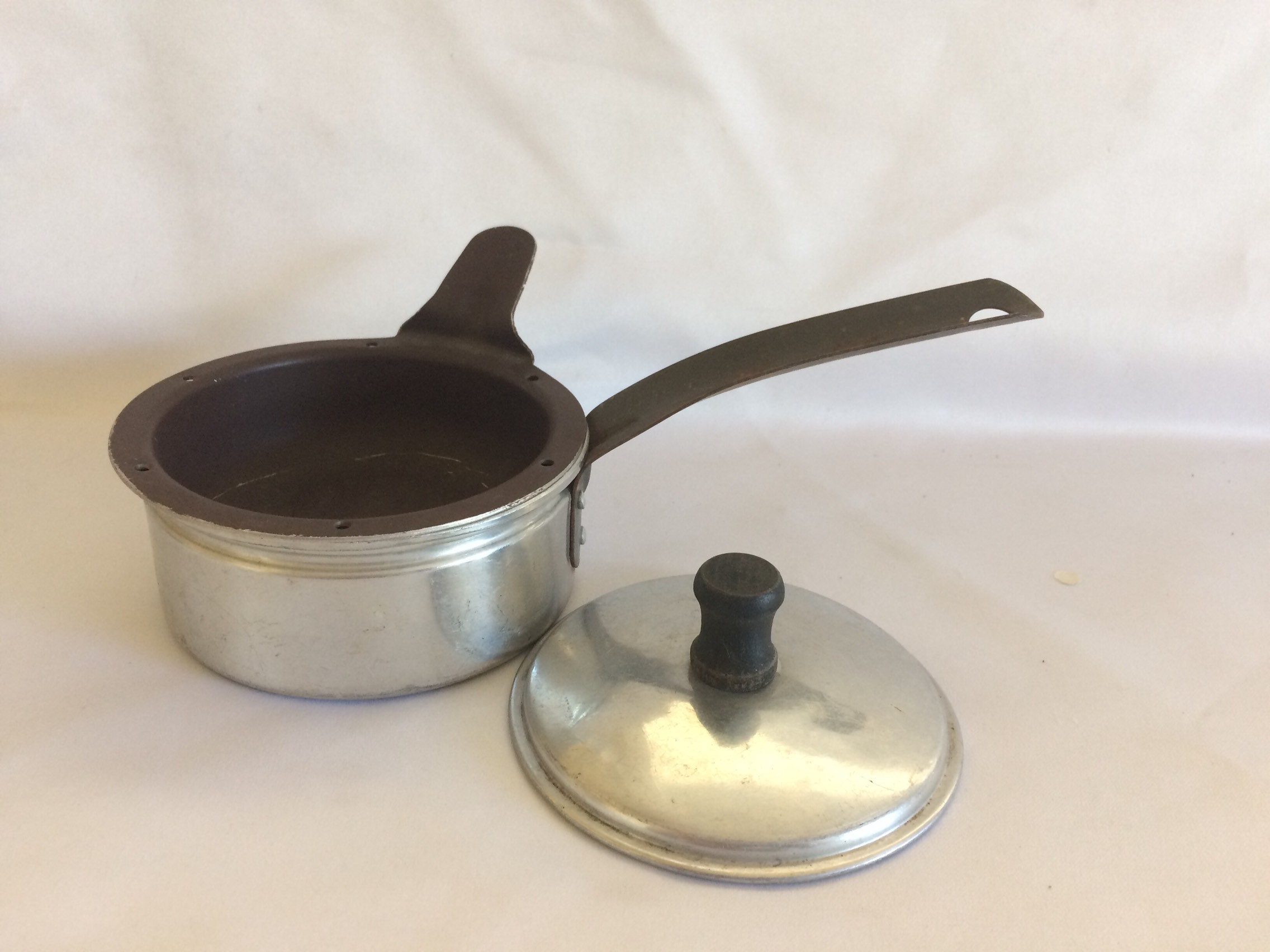 Vintage 3 Piece Aluminum Egg Poaching Pot Etsy