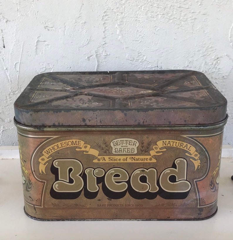 Vintage BetterBaked Brand Metal Tin Bread Box Etsy