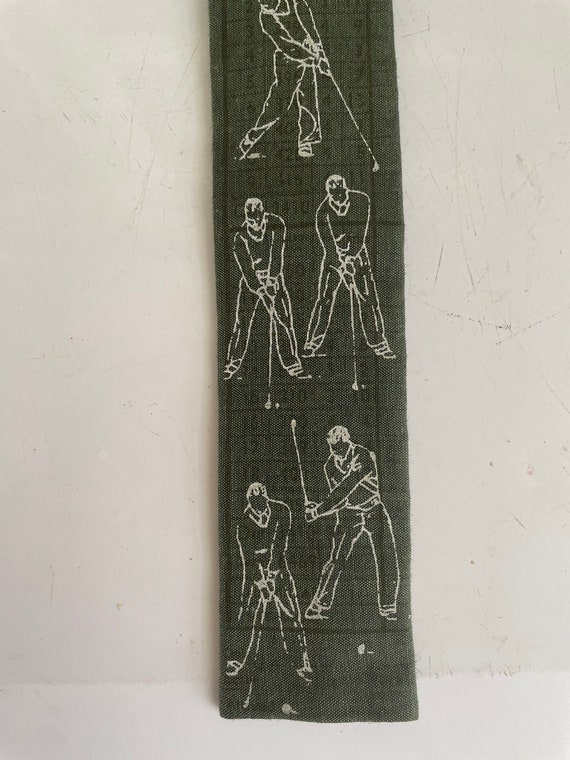 Vintage Golf Theme Skinny Tie by Rooster