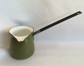 Vintage Green Enamel Butter Warmer