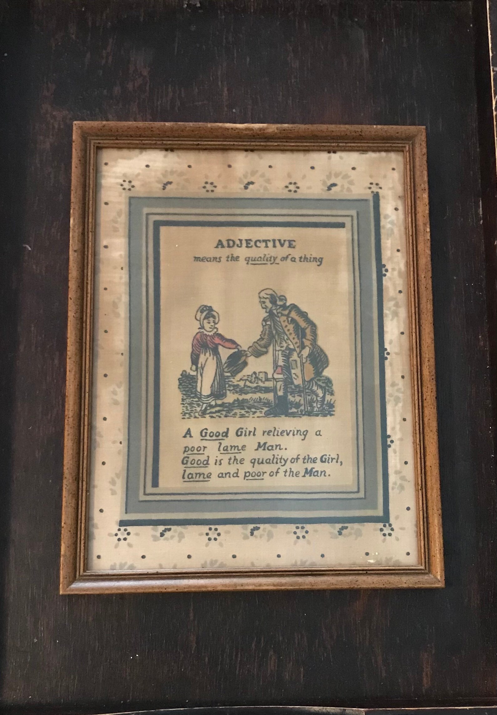 Vintage Framed Adjective Definition Etsy