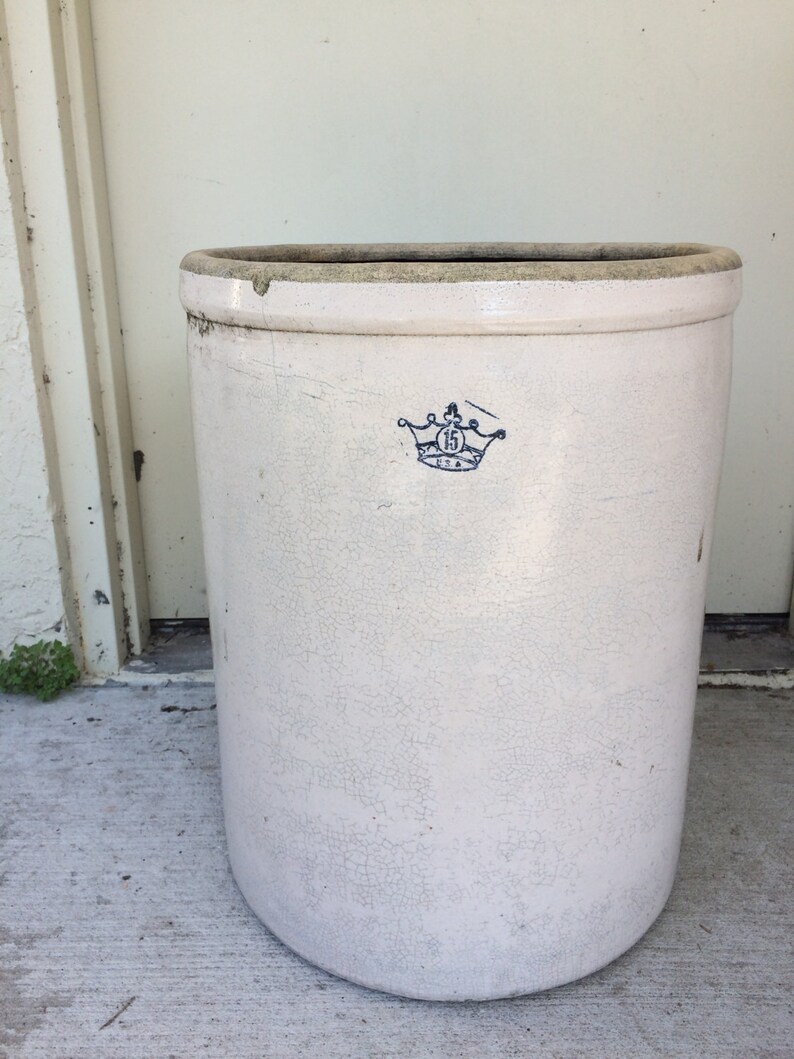 Robinson Ransbottom 15 Gallon Blue Crown Crock Etsy