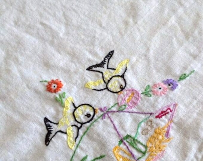 2 Vintage Embroidered Baby Receiving Blanket Etsy