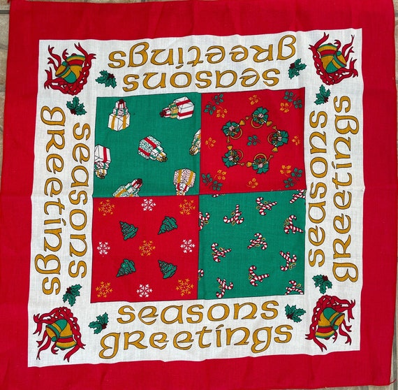 Vintage Seasons Greetings Scarf/Bandana - image 1