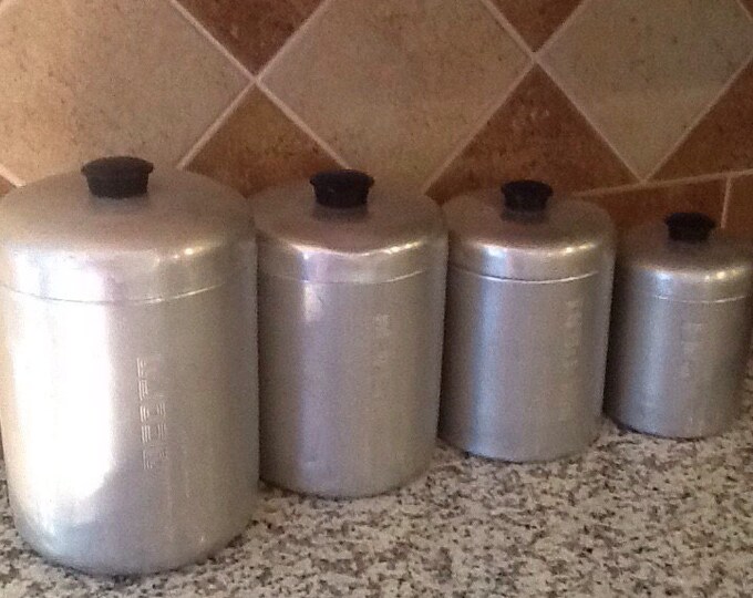Vintage Pantry Queen Aluminum Canister Set Etsy