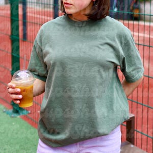Comfort Colors C1717 Moss Shirt Mockup Comfort Colors Moss Mockup Halloween Comfort Color 1717 flat lay