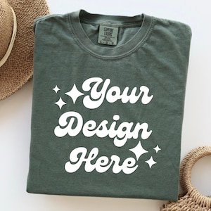 Comfort Colors C1717 Moss Shirt Halloween Comfort Color 1717 flat Lay 2 Mockup Comfort Colors Moss Mockup