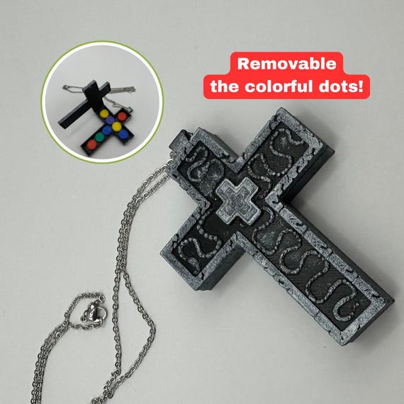 Thanos 230 - Squid Thanos Game & Cross Necklace with Secret Compartment - Unique Thanos Cruz Design for Collectors