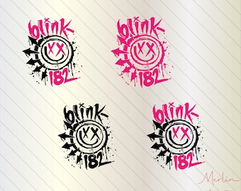 Blink 182 svg bundle, 182 svg, blink png, blink smile, blink xx, blink-182, all the small things, first date, dammit, pop punk, skake punk