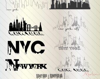 New York City Printable Wall Art, NYC Skyline Svg, Digital Cityscape Download, Manhattan Art Print, Urban Decor, nyc statue of liberty svg