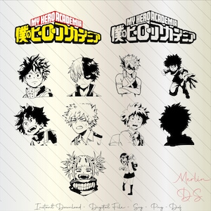 MHA svg bundle, anime svg, cartoon svg, my hero svg, academy svg, mha silhouette, cricut, cut file