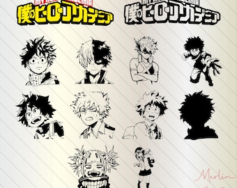 MHA svg bundle, anime svg, cartoon svg, my hero svg, academy svg, mha silhouette, cricut, cut file