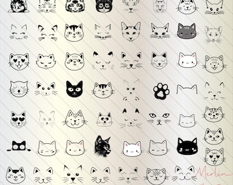 Peeking Cats SVG clipart, Peeking Kitten Silhouette, Peeking Cat Template, Vector Cut Files, Instant Download, 30 SVG Bundle Templates,