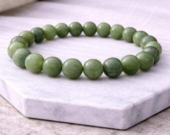 thumbnail image 2 of Natural 10mm Faceted Green Jade Jadeite Gemstone Bracelet – 7.5 Inch – AAA Grade 2 of 5