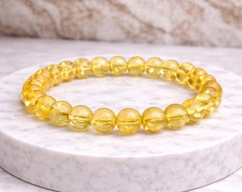 Citrine Bracelet Yellow Crystal Bracelet Abundance Prosperity Healing Crystal Jewelry Gift