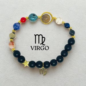 Virgo Zodiac Gift Set – Beaded Bracelet & Scented Soy Candle | Astrology Gift for Her | Birthday Gift | Virgo Jewelry Box