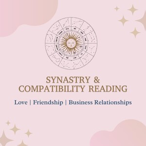 Synastry-compatibiliteit astrologierapport digitale pdf | Relatielezen voor liefde, vrienden of soulmates | Overeenkomst sterrenbeeld