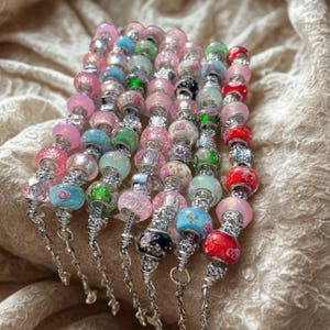 Handmade Beaded Charm Bracelet – Glass & Crystal Beads with Silver Accents | Choose Your Style | Gift for Her | Colorful Jewelry
