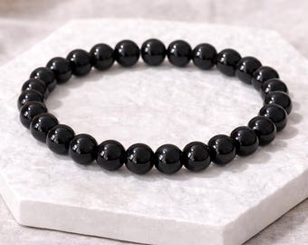 Black Tourmaline Bracelet 6mm 8mm Protection Crystal Bracelet