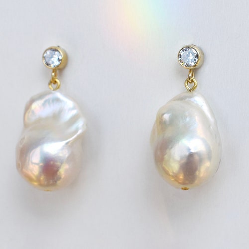 MORNING STAR Earrings Baroque Pearl Earrings Gold Pearl - Etsy Canada