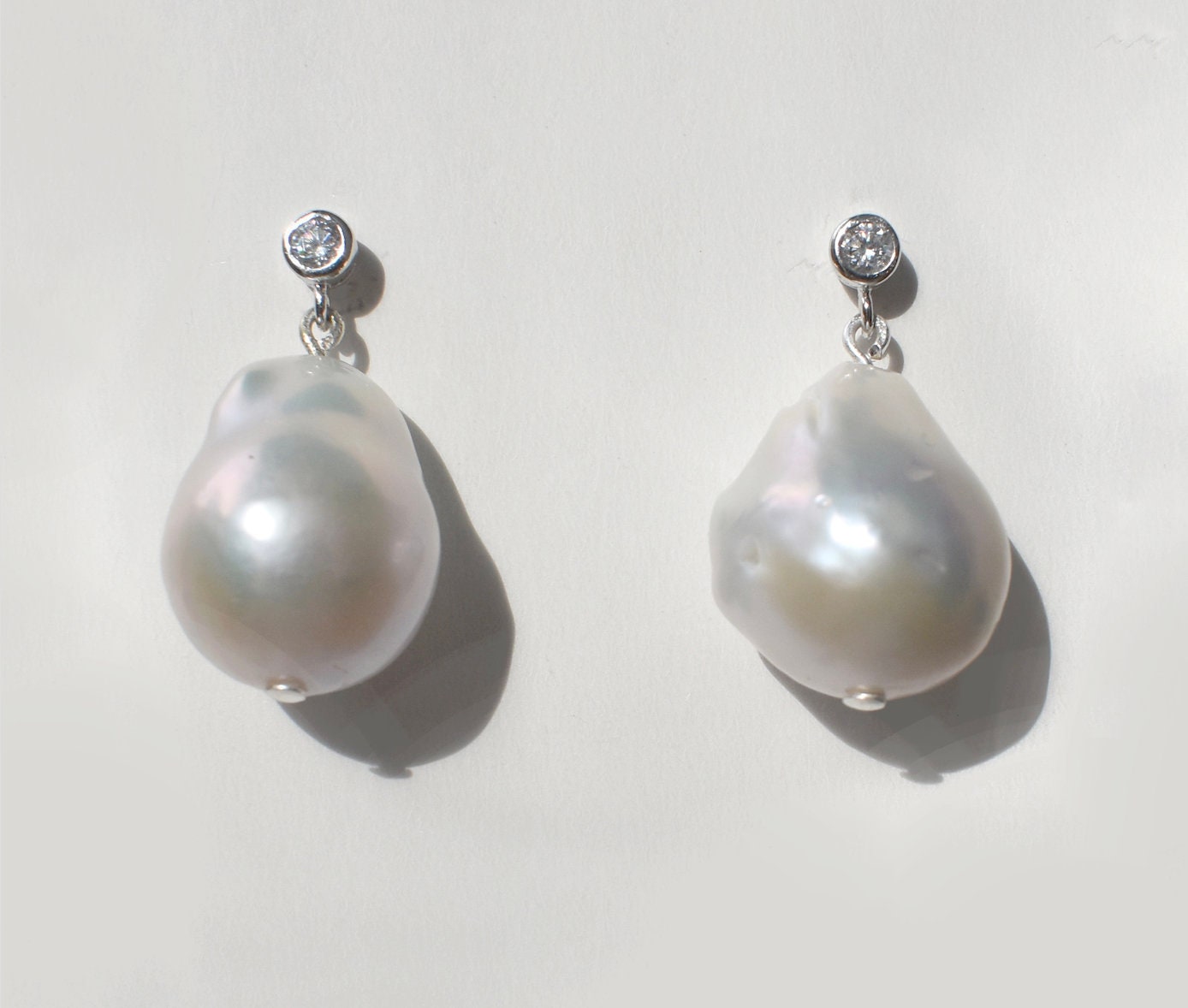 MORNING STAR earrings Baroque pearl earrings gold pearl | Etsy