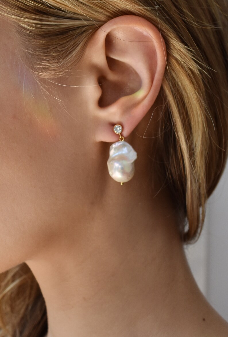 MORNING STAR Earrings Baroque Pearl Earrings Gold Pearl Etsy Canada