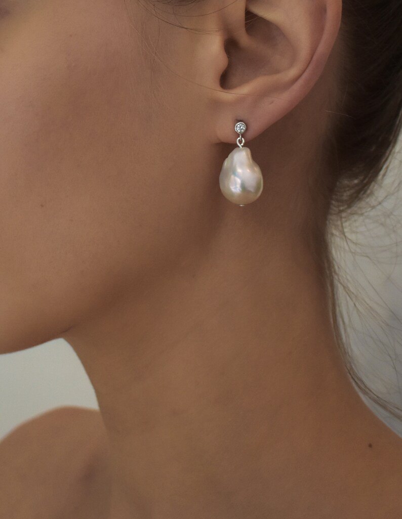 MORNING STAR Earrings Baroque Pearl Earrings Gold Pearl Etsy Canada