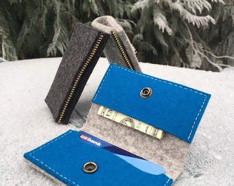 Folded Wool felt hand wallet