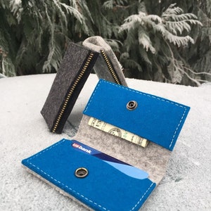 Folded Wool felt hand wallet