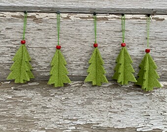 5 piece set of wool trees