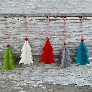 5 piece set of wool trees