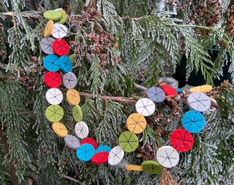 Primary plus color wool felt penny garland