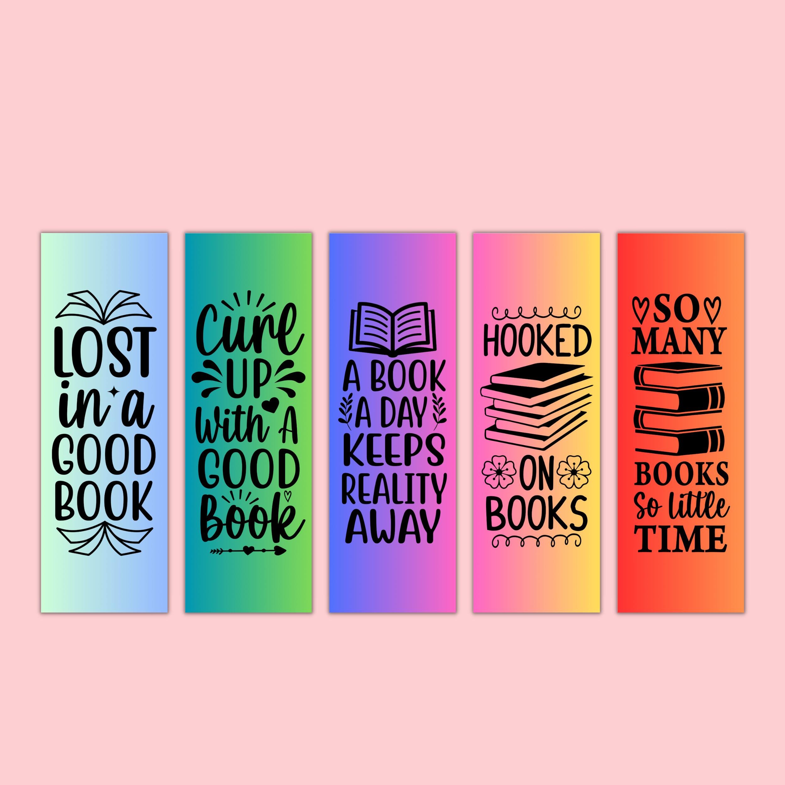 Set of 10 Printable Bookmarks, Book Lover Bookmarks, Digital Bookmarks ...