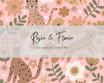 Boho Leopard Blumen Muster - Pink