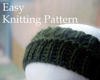 Simple Print and Knit DIY Headband Knitting Pattern Fun Circular Knitting Tutorial Knitting Beginner Sell What You Make Instant Download PDF