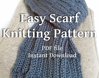 Scarf Knitting Pattern - Make Textured Scarves - Beginner Knitters Tutorial - You Can Sell What You Make - Printable PDF Digital Download