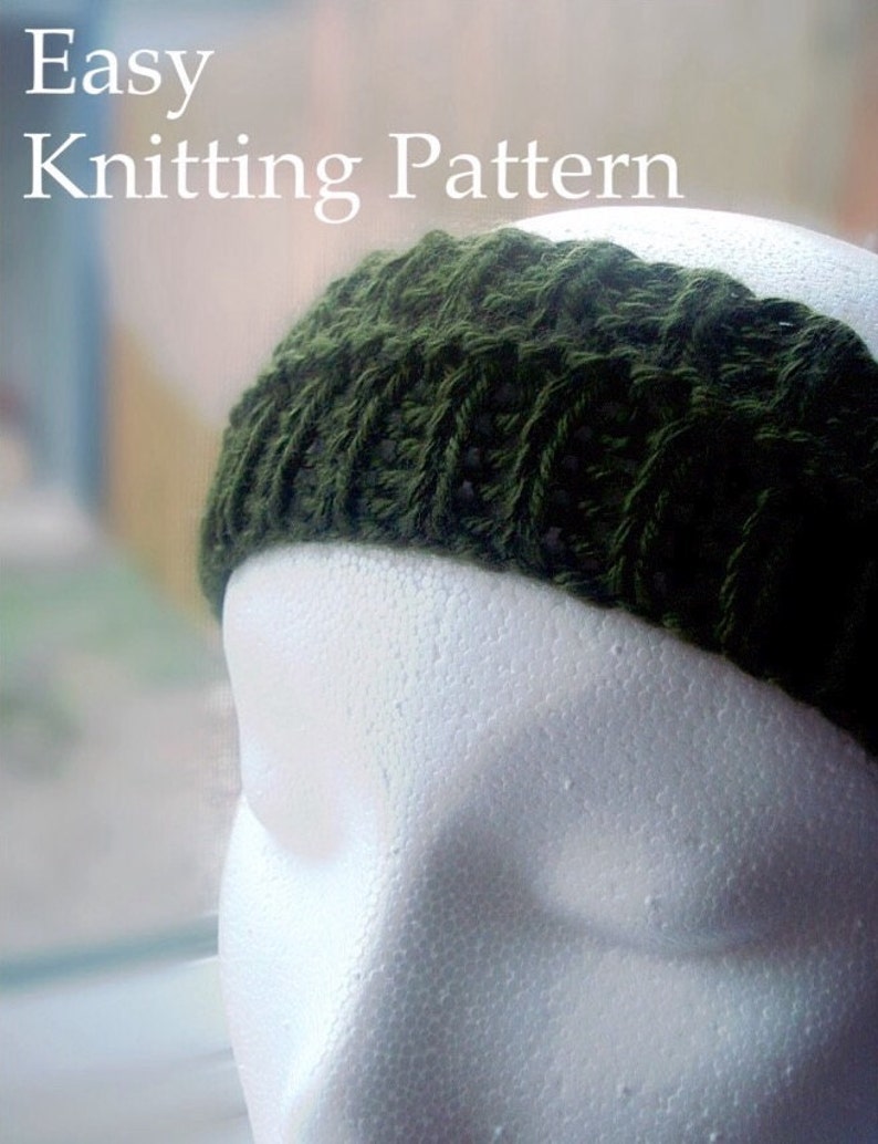 Simple Print and Knit DIY Headband Knitting Pattern Fun Circular Knitting Tutorial Knitting Beginner Sell What You Make Instant Download PDF image 1