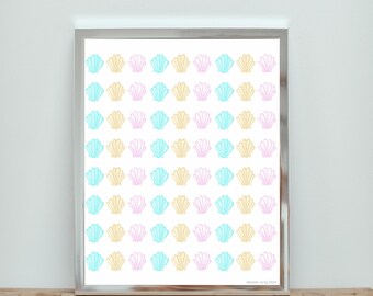 Wasserfarbe Muschelmuster