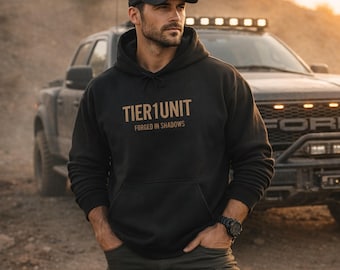 Forged in Shadows Oversized Hoodie, Military Delta Force