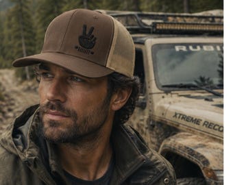Embroidered Trucker Hat, Outdoor Adventure Cap, Yupoong Snapback Fit